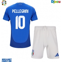 Italija Lorenzo Pellegrini #10 Domaci Dres za djecu EP 2024 Kratak Rukav (+ Kratke hlače)